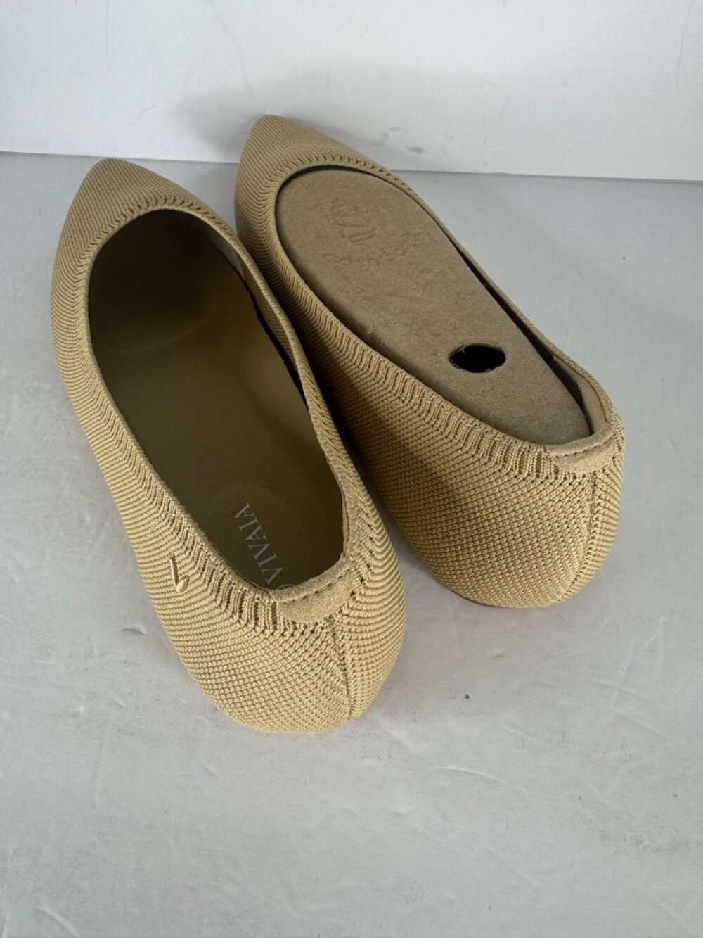 VIVAIA Pointed Toe Ballet Flat Shoes Beige EU 43 US 11 - Picture 4 of 6